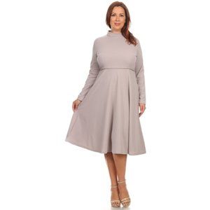 Tan fit and flare dress